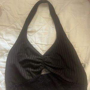 Lace Ruched Halter Top